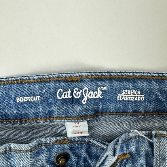 Cat & Jack Jeans Boys 10 Bootcut Stretch Light Wash - Picture 4 of 7